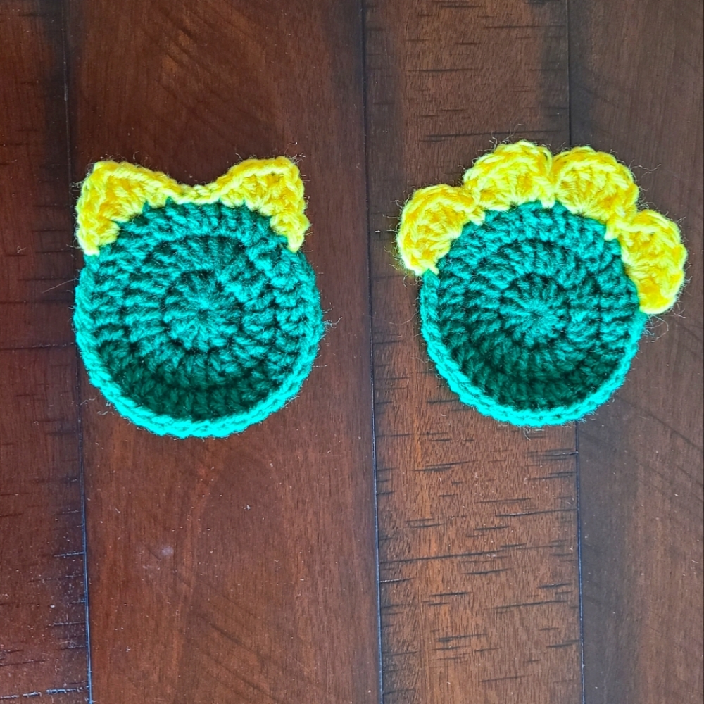 3/$25 Green Bay Packers Cat Lover Crocheted Coffee Coasters